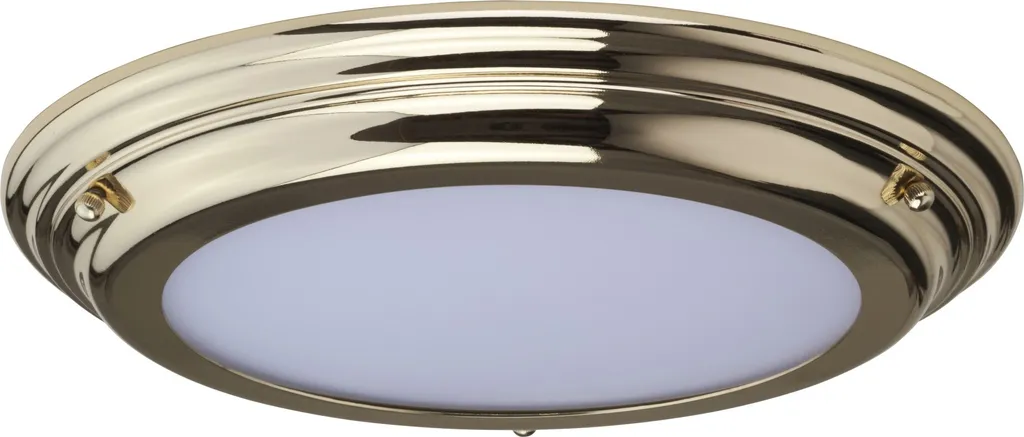 Plafonnier LED Welland Elstead 25W laiton poli blanc chaud 2250lm IP54
