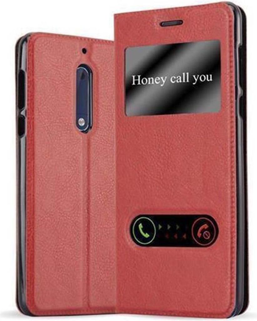 Cadorabo Schutzhülle für Nokia 5 2017 Hülle in Rot Handyhülle Book Case Cover Etui