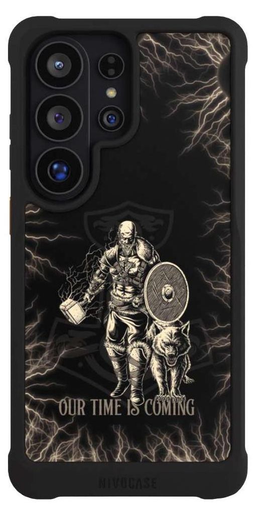 NIVOCASE Hülle für Samsung Galaxy S26 Ultra Stoßfeste Handyhülle NIVOmax Case Schwarz Serienmotiv Vikings Wikinger