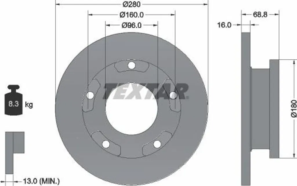 Disque de frein pour Ford Transit 92159103 idéal pour transport et charges