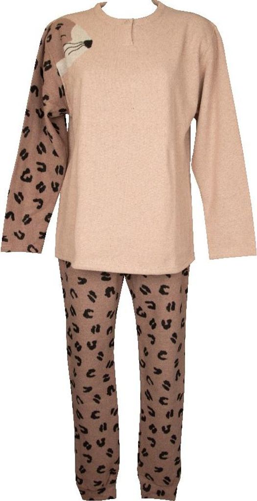 Damen Schlafanzug RAGNO mit Henley-Ausschnitt Milan Point warme und weiche Winterhose mit Bündchen Artikel DM24N1, Taglia 42, Cotone 50%,Poliester...