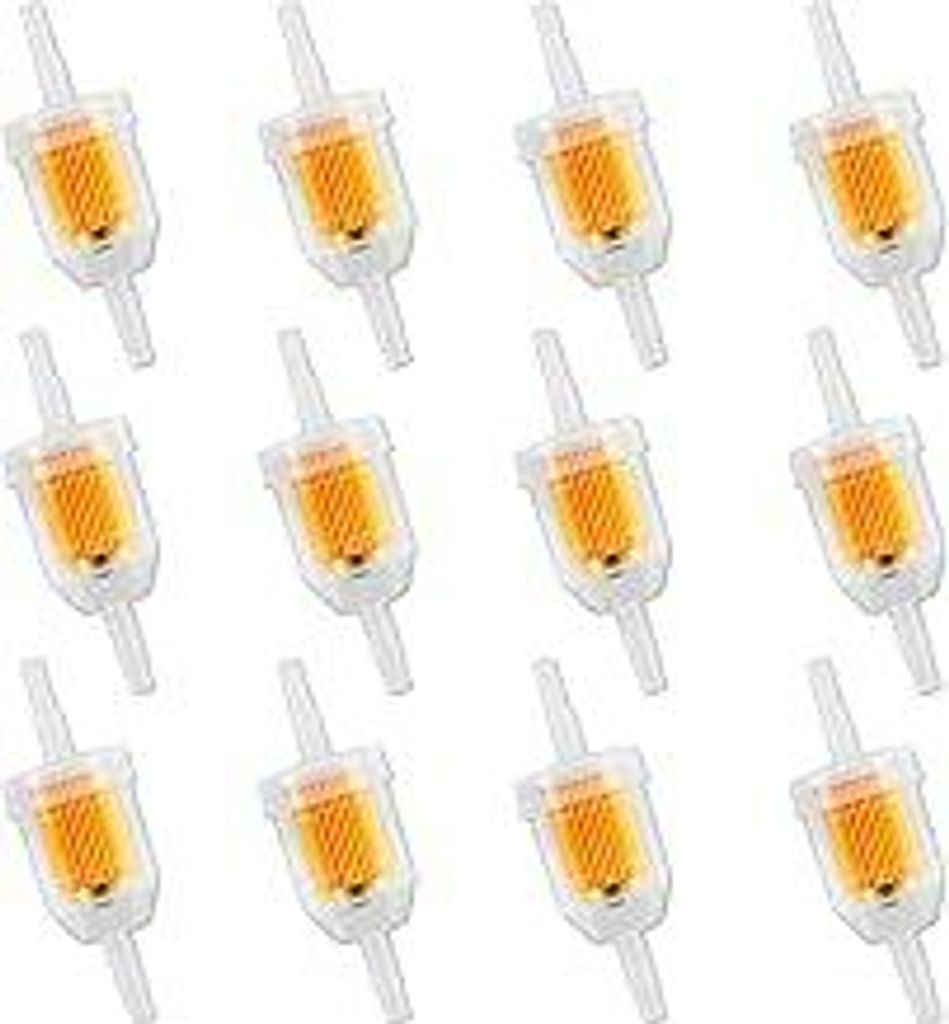 12 Stück Kraftstofffilter, Dieselfilter, Benzinfilter 6mm/8mm, Benzinfilter Moped, Benzinfilter Motorrad, Mehrweg Mit Transparenter Bauweise, Für...