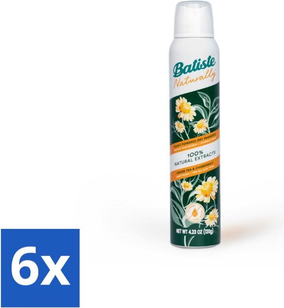 Batiste – Natürlich Grüner Tee & Kamille – Trockenshampoo – 100 % natürliche Extrakte – Erfrischt und reinigt – 200 ml - Vorteilspack ...