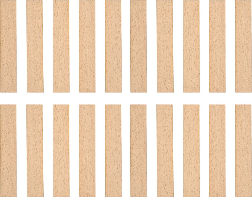 Holzdochte für Kerzen, 140 x 25 x 1 mm, 20 Stück