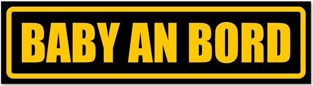 Kiwistar - Autoaufkleber - Gelb - Schwarz - 30 x 8 cm - Baby an Bord - Hinweis Aufkleber Sticker für Auto, Kfz, Fahrrad, PKW, LKW