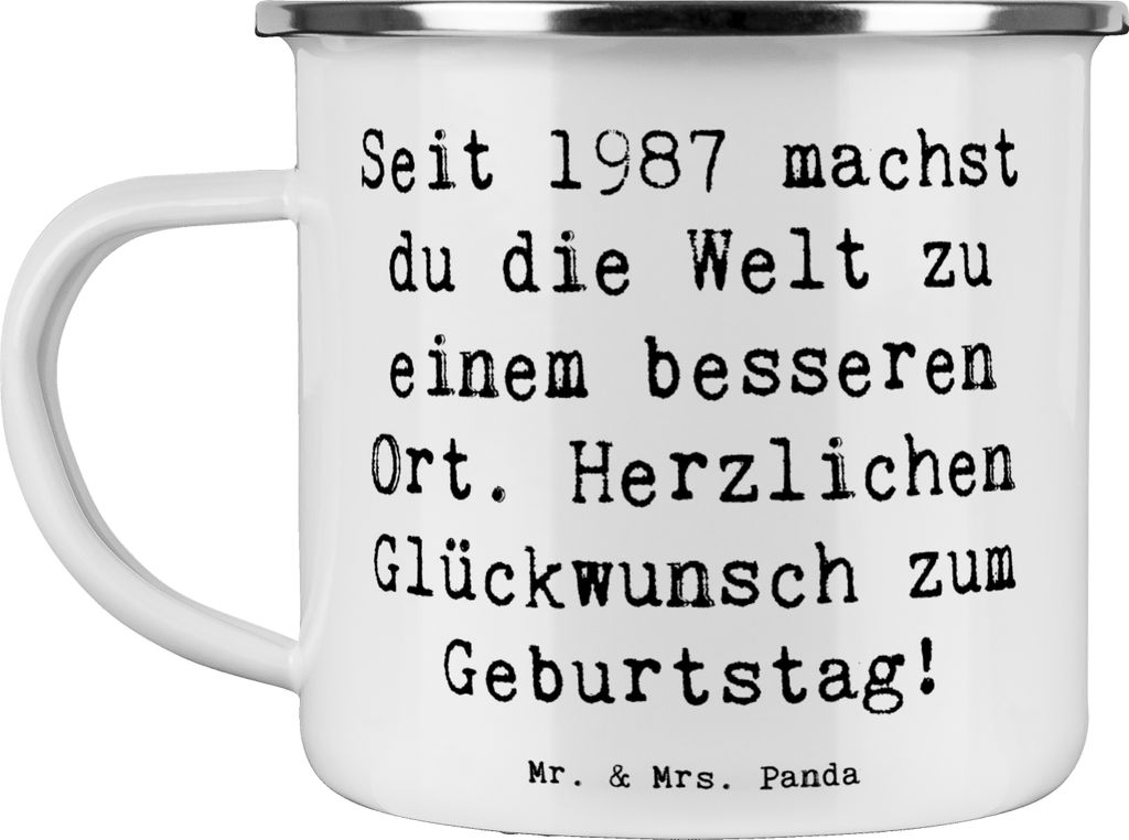 Mr. & Mrs. Panda Haferl Spruch 1987 Geburtstag - Weiß - Geschenk, Jahrgang, Teetasse, Happy Birthday, Kaffeepott, positive Aussage, inspirierend, ...