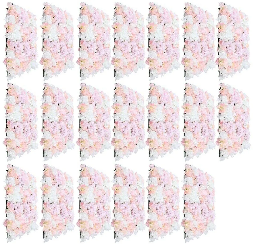 Décoration florale DIY mariage mur de fleurs artificielles roses 20pcs