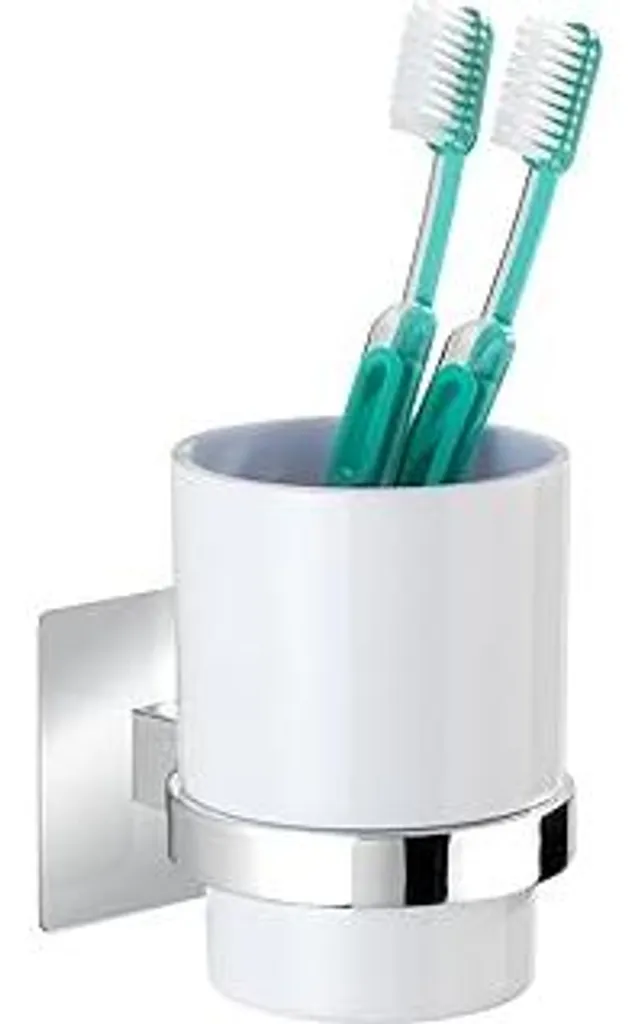 WENKO Portaspazzolino Turbo-Loc Quadro senza fori per bagno moderno