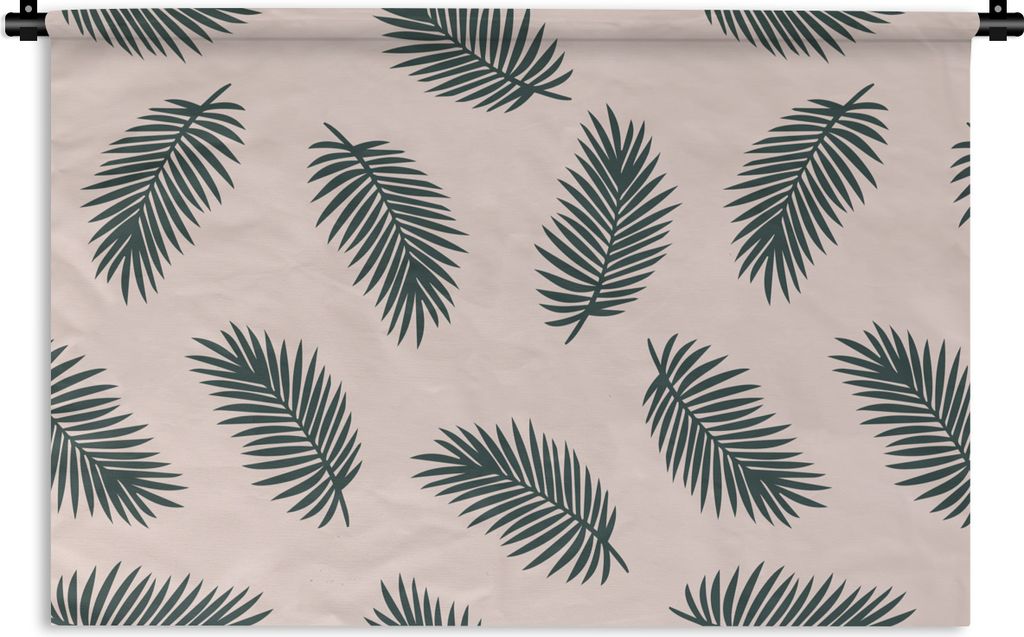MuchoWow Wandteppich Wandbehang Sommer - Blätter - Rosa 150x100 cm Tapisserie Dekoration Wandtuch - Waschbar - Tapisserien - Wand-Decke