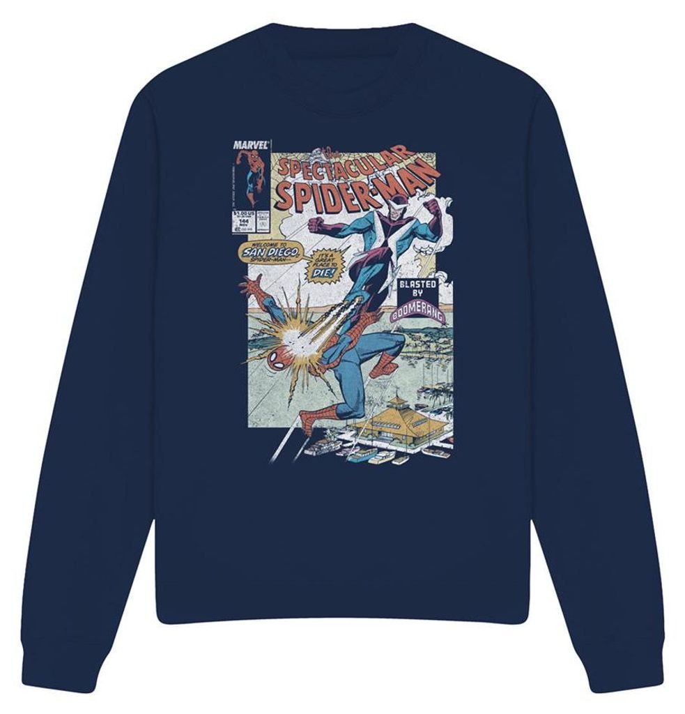 Spider-Man - "Blasted By Boomerang" Sweatshirt für Herren/Damen Uni TV34270 (L) (Marine)