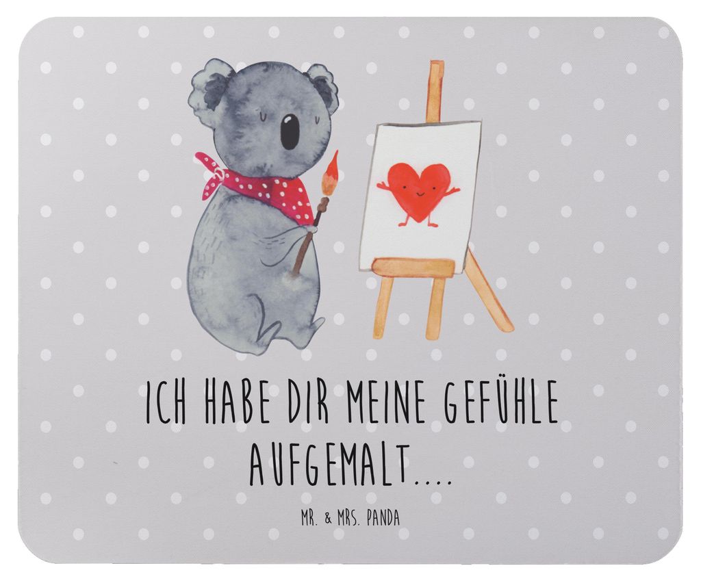 Mr. & Mrs. Panda Mousepad Koala Künstler - Grau Pastell - Produktbild 