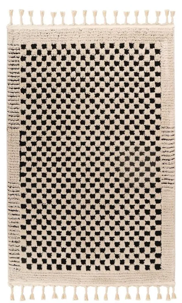 Tapis de passage blanc Lovis 80x150 cm en velours doux pour couloir