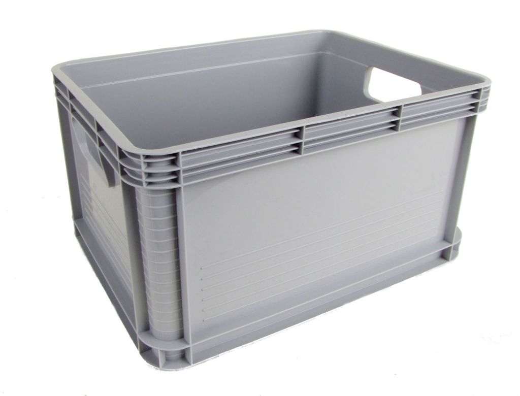 2 x Robusto-Box mit Deckel 64 L grau Aufbewahrungsbox Box Kiste 