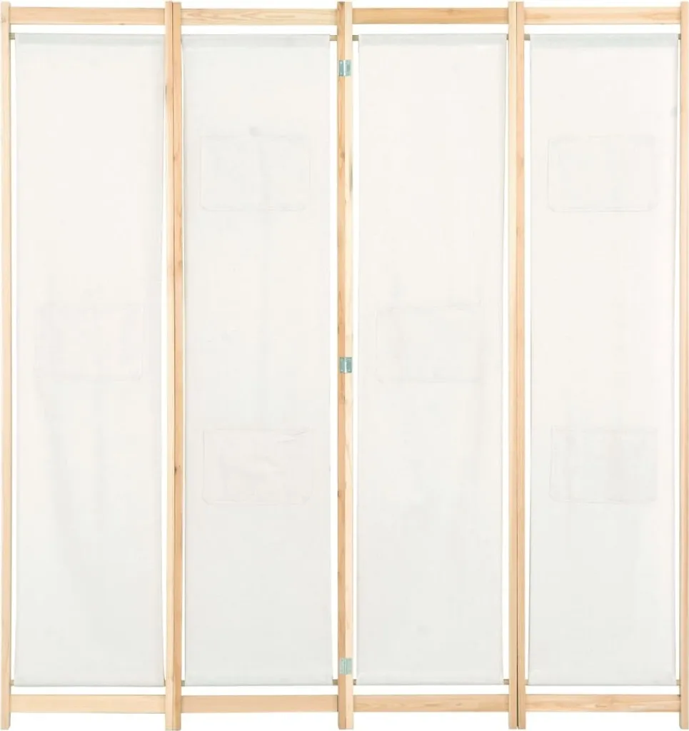 Paravent 4 volets blanc crème 170 cm - Séparation de pièce flexible