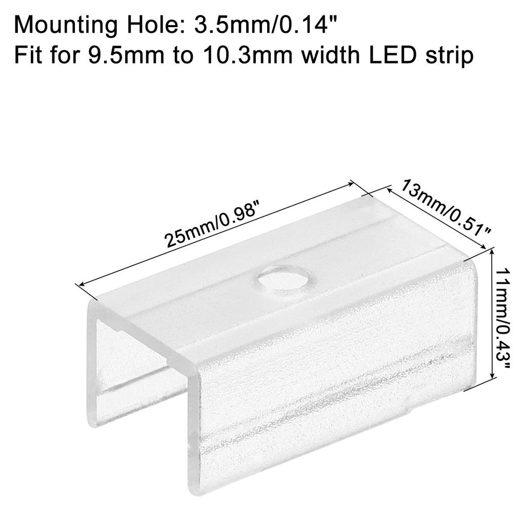 50 Stš¹ck Lichtschlauch-Montageclips Wandkanal-Montagehalter-Zubeh?r LED-Lichtstreifen Montagehalterung fš¹r 9,5 mm bis 10,3 mm wsserdichter LE...