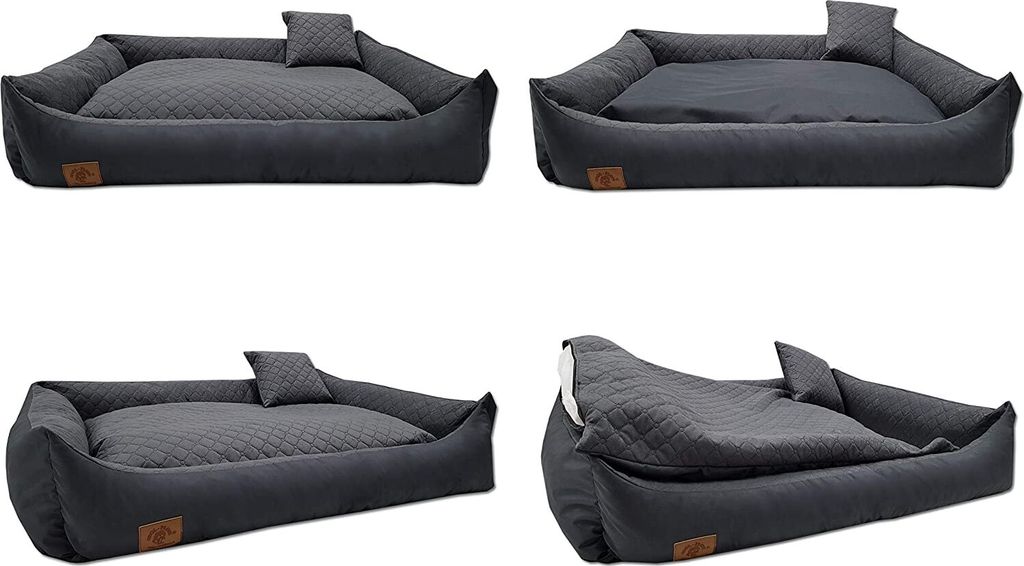 Hundebett für große Hunde - Hundesofa mit Wendekissen Produktbild 3