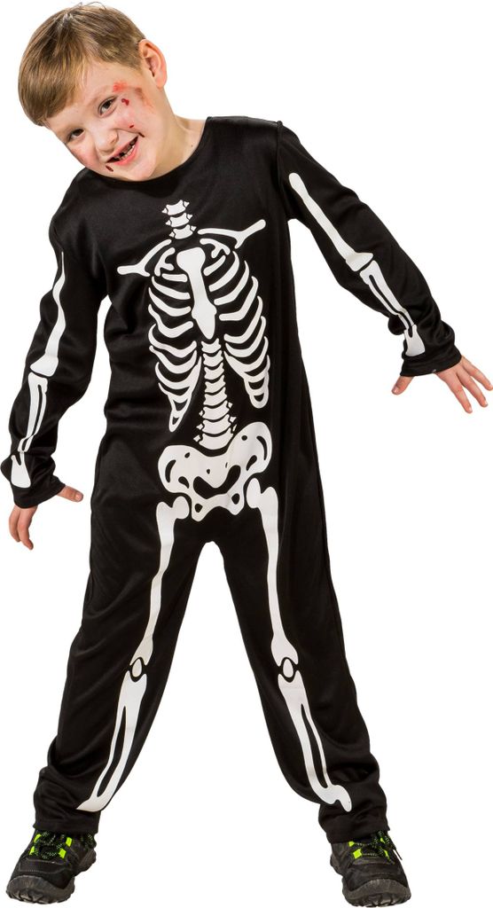 NEU Skelett Kostüm für Kinder schwarz-weiß Halloween Jungen Fasching 92-152 