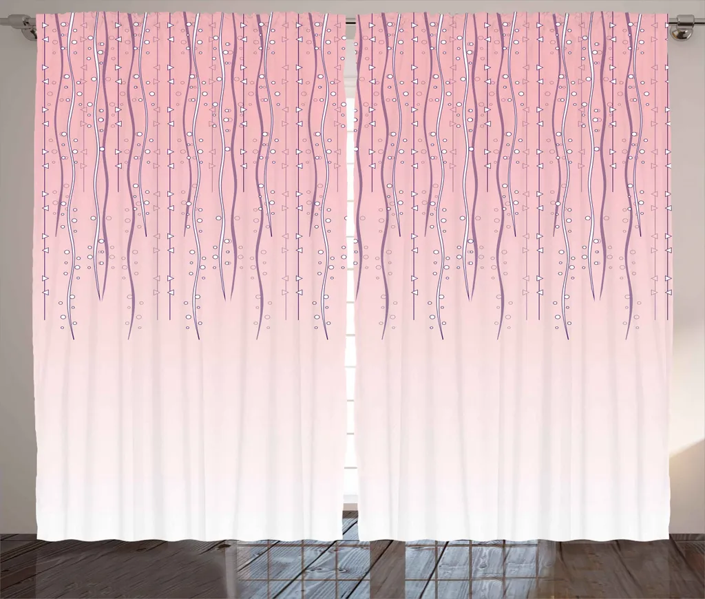 Rideau occultant léger rose pour masquer le vis-à-vis 280x225 cm lierre