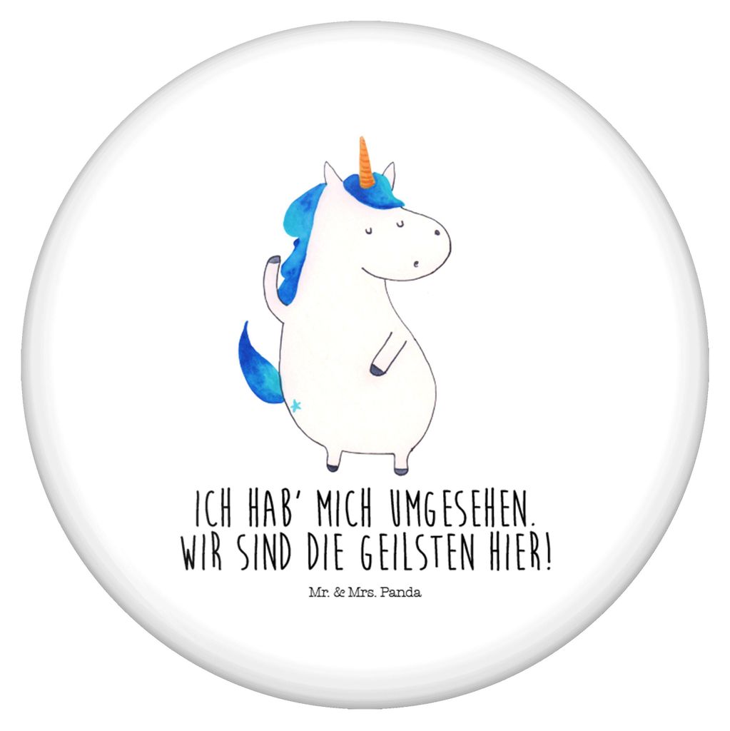 Mr. & Mrs. Panda Pin Einhorn Mann - Weiß - Geschenk, Unicorn, Button, Anstecker, Familie, Party, BFF, Plakette, Einhörner, Badge