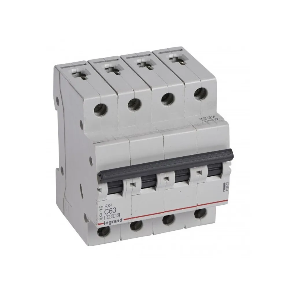 Disjoncteur Legrand RX3 419923 MCB 4P C63 6kA pour Tableau Electrique