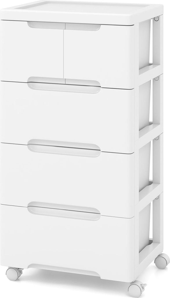 COSTWAY kast met 5 lades, opbergkast, commode met lades, Productafbeelding 