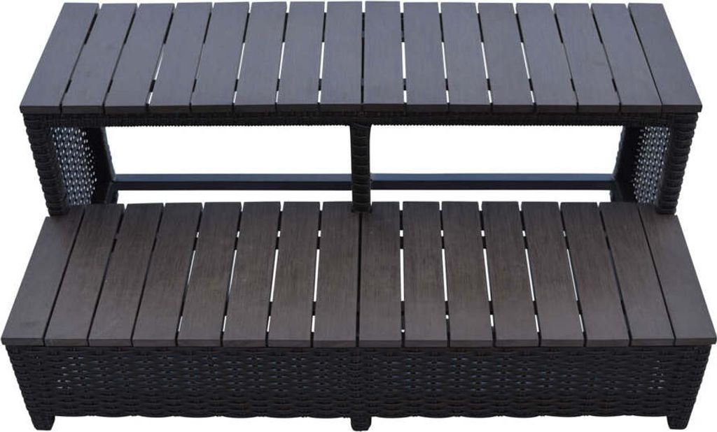 Stufen im Rattan Design - Randmöblierung für eckige Produktbild 
