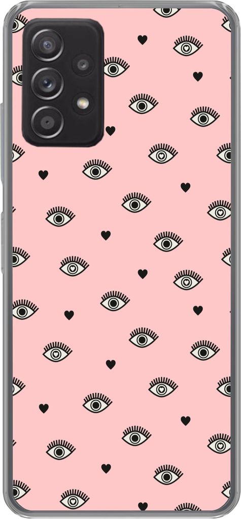 MuchoWow Handyhülle Schutzhülle Hülle für Telefoonhoesje Samsung galaxy a73 Mädchen - Augen - Rosa - Muster - Mädchen - Kinder - Kinder Sil...