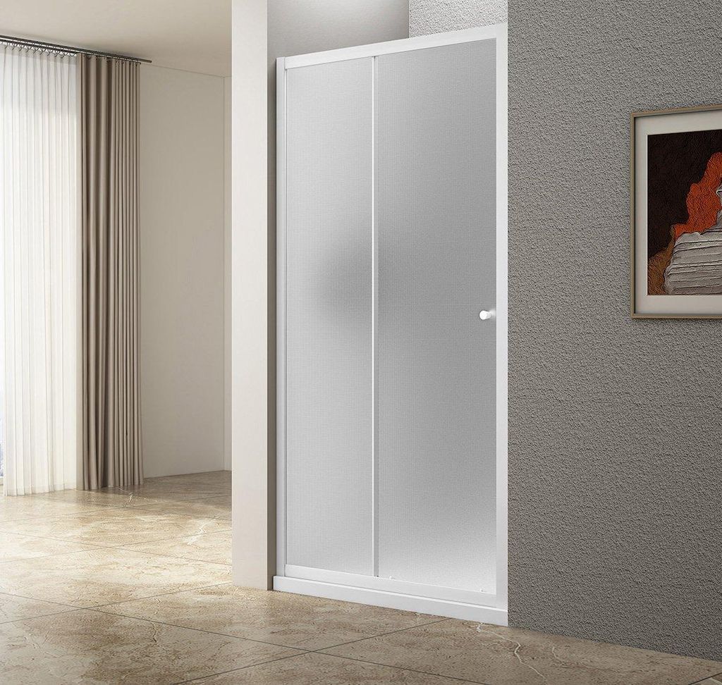 UGGA Duschschiebetür 1200mm, Brick Glas, Weiß Produktbild 
