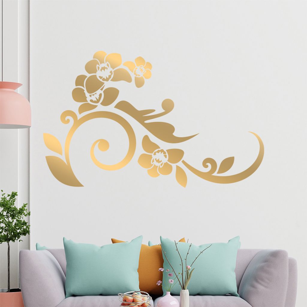Orchidee - Linien Wandtattoo in 6 Größen - Wandaufkleber Wall Sticker - Dekoration, Küche, Wohnzimmer, Schlafzimmer, Badezimmer