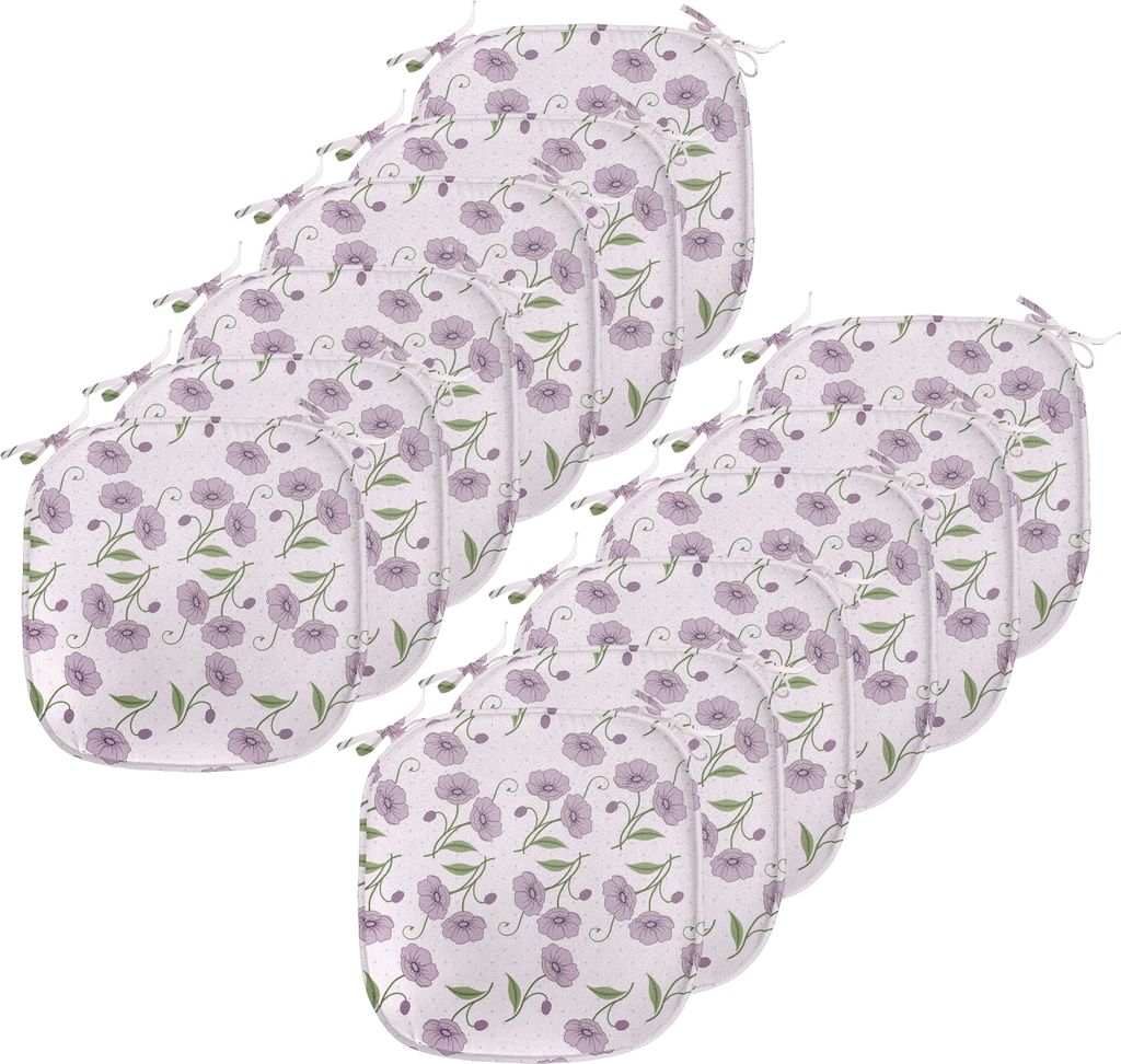 ABAKUHAUS Garten-Kunst Polster für Esszimmerstühle, Retro Veilchen Knospen, Dekoratives wasserfestes Kissen mit Riemen für Küchensitze, 40 cm x...