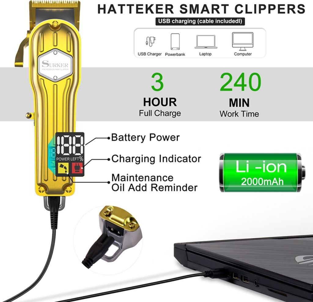 Surker Professional Herren Haarschneider mit Wireless LCD Produktbild 6