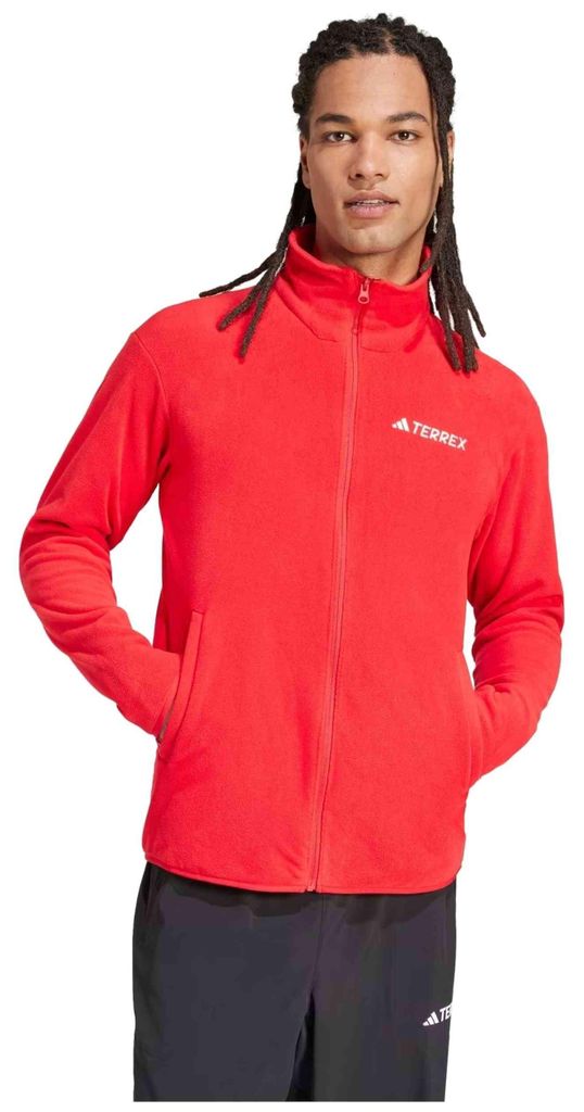 Jacke Adidas Forro polar adidas Multi Essentials Fleece Full Zip rojo intenso für Herren
