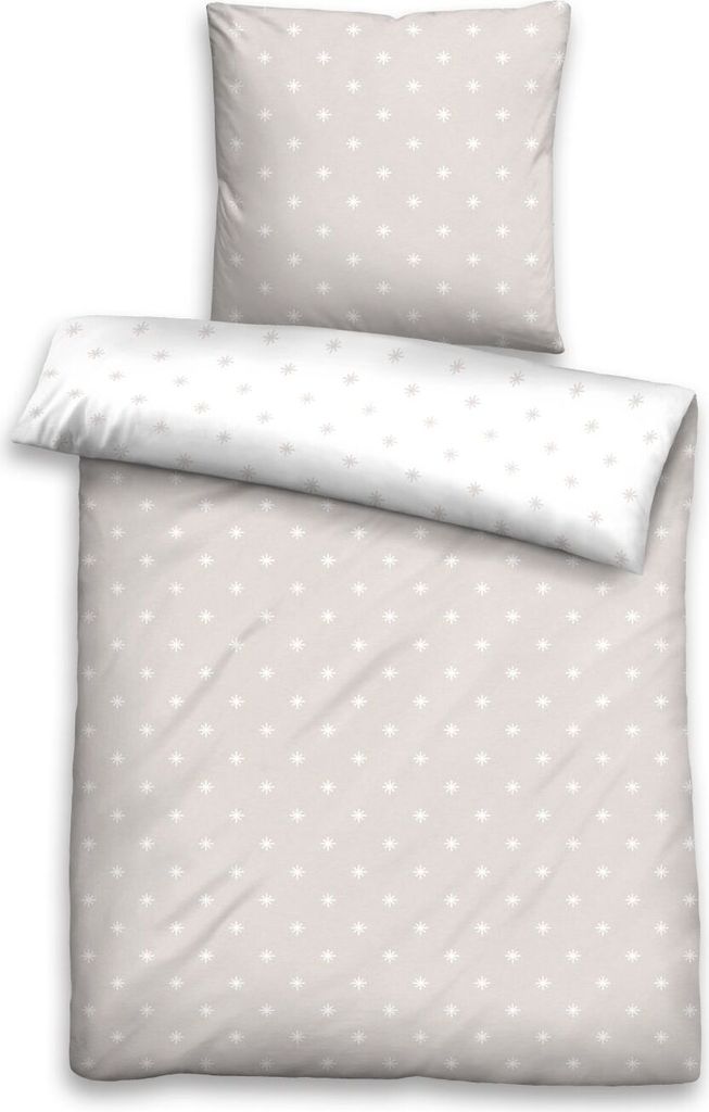 biberna Mako-Satin Bettbezug Mix & Match 0636046 STERNE 1x 200x200 cm, taupe color: taupe, size: 1x 155x220 cm
