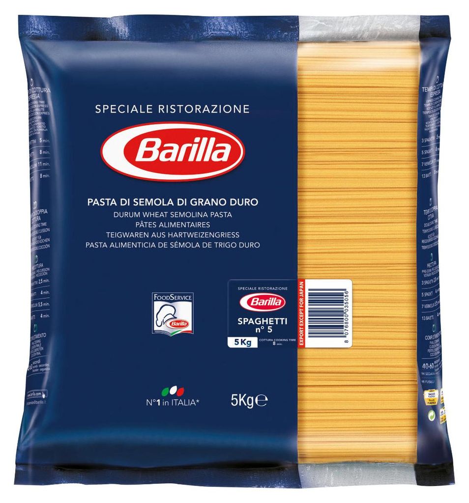 Barilla Spaghetti n° 5 grand paquet 5 kg. Image du produit 
