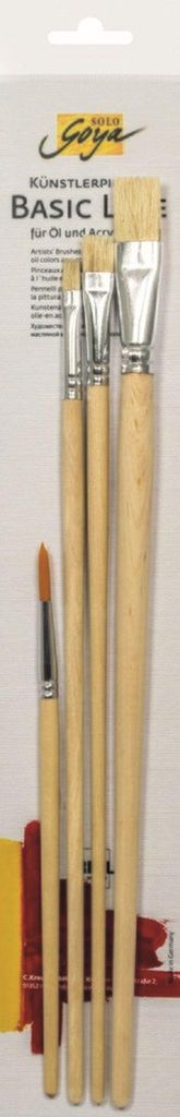 Kreul Solo Goya Künstlerpinsel Starter Set für Öl- und Acrylfarben 4 Pinsel