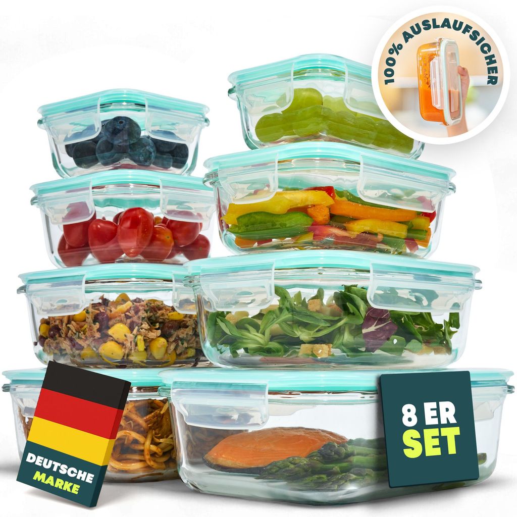 8 Stück Glas Lebensmittelbehälter,mit Deckel，Verschiedene Produktbild 