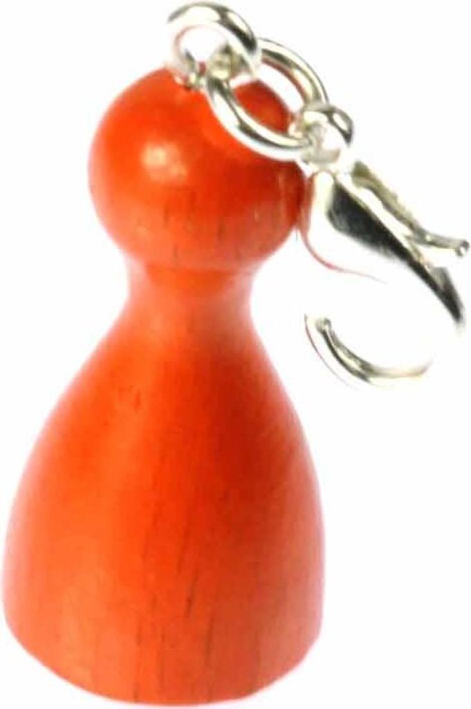 Spielfigur Charm Anhänger Spielkegel Holz Männchen Miniblings Brettspiel orange