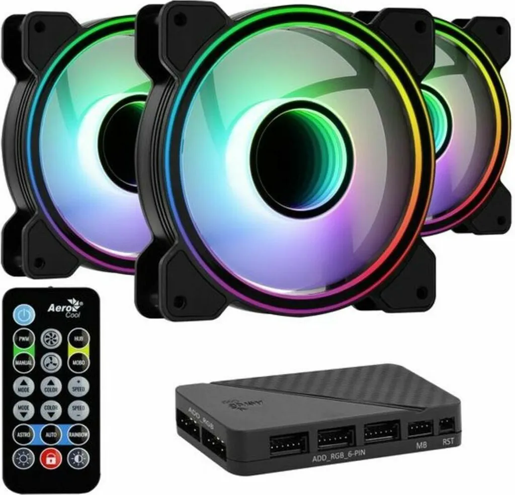 Aerocool Mirage 12 ARGB Pro : 12cm Ventilateur avec Effet Miroir Infinity