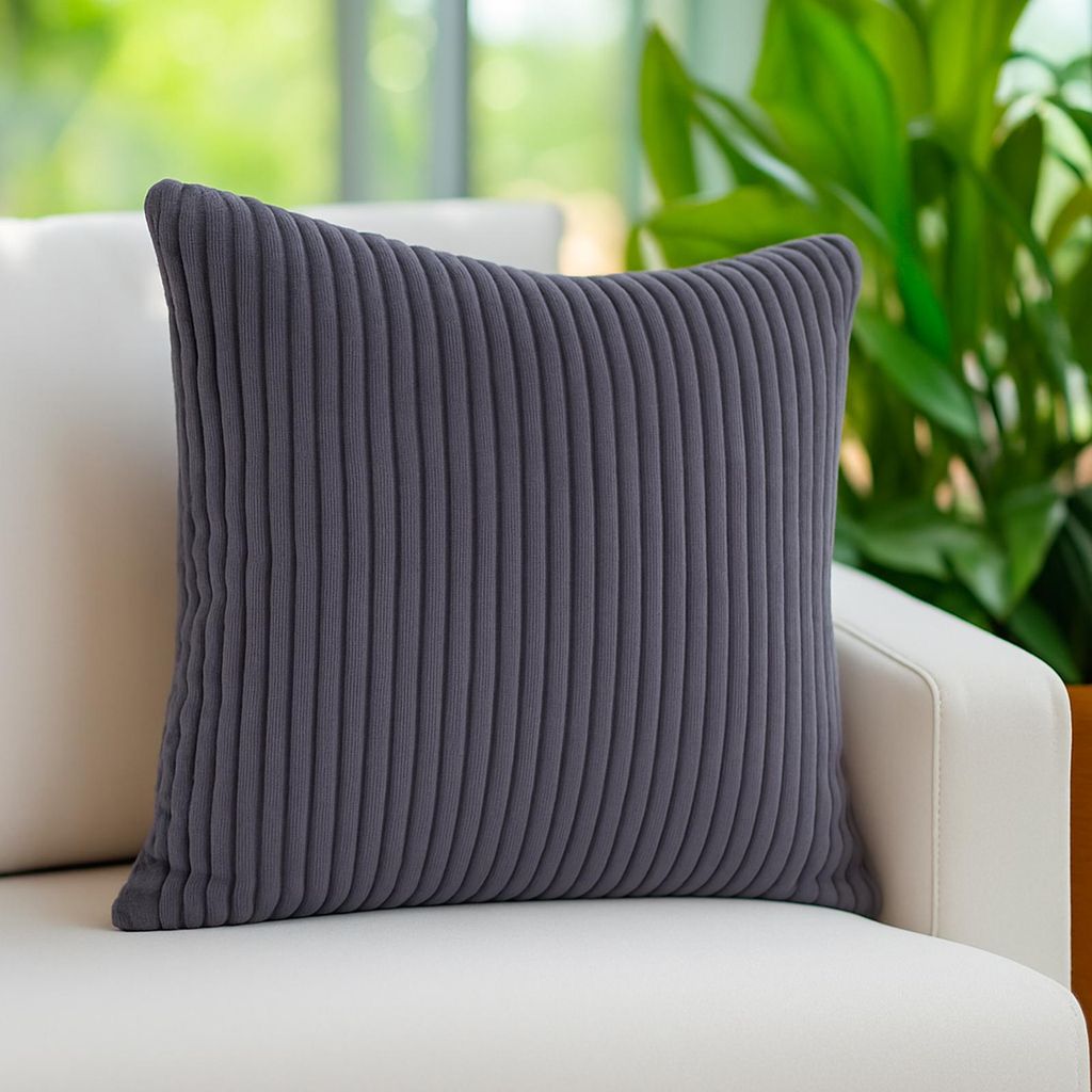 heimtexland Cord Dekokissen 45x45 Kissenhülle Bezug Sofakissen Super Soft Kissenbezug passend zu Kuscheldecke Typ767 Anthrazit