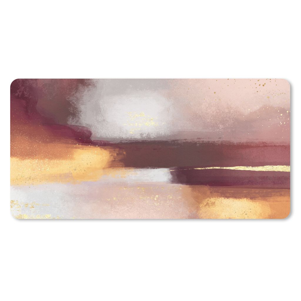 MuchoWow Schreibtischunterlage Malen - Abstrakt - Pastell 80x40 cm - XXL Mauspad - Gaming Mauspad