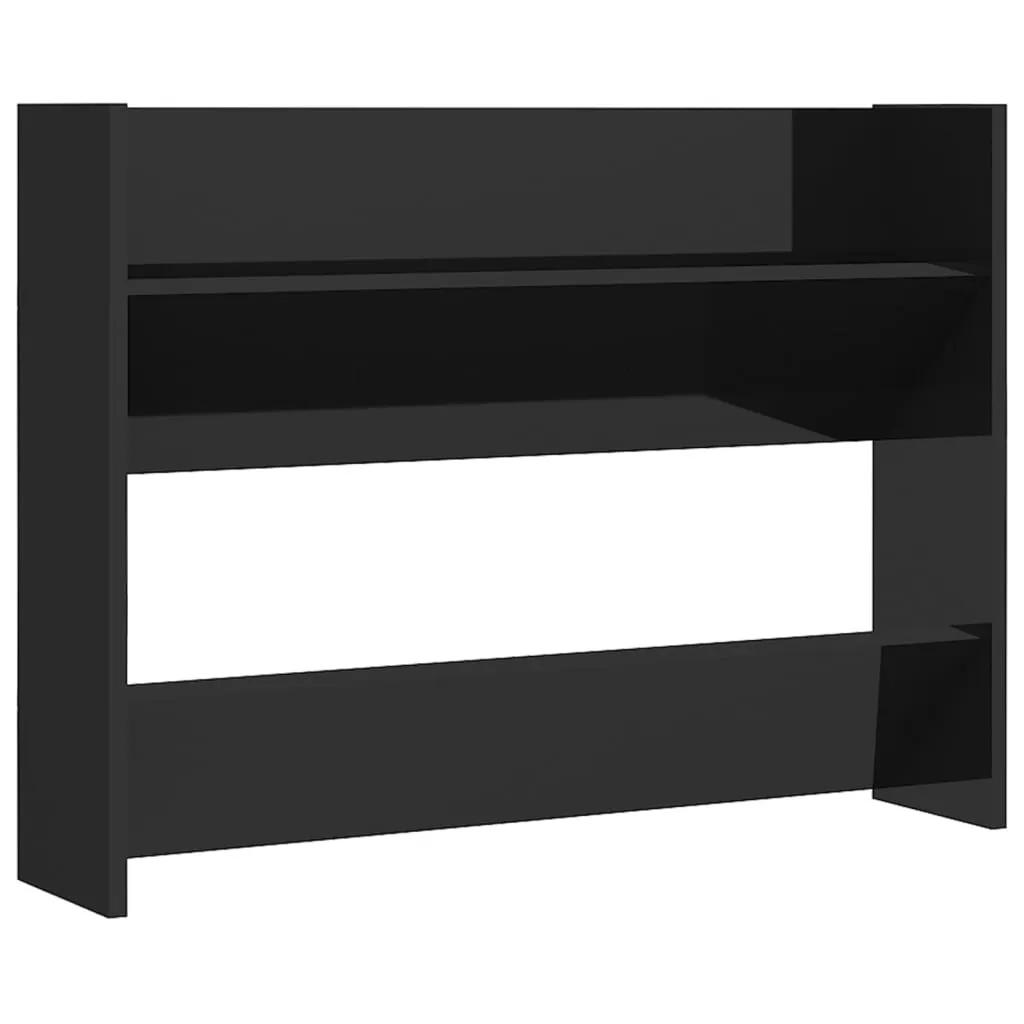 Scarpiera Moderna Nero Lucido 80x18x60 - Arredo Ingresso vidaXL