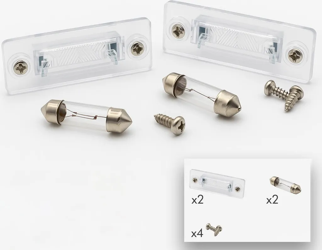 Illuminazione Targa VW Caddy III: Kit 2 Pezzi Johns con Lampadine