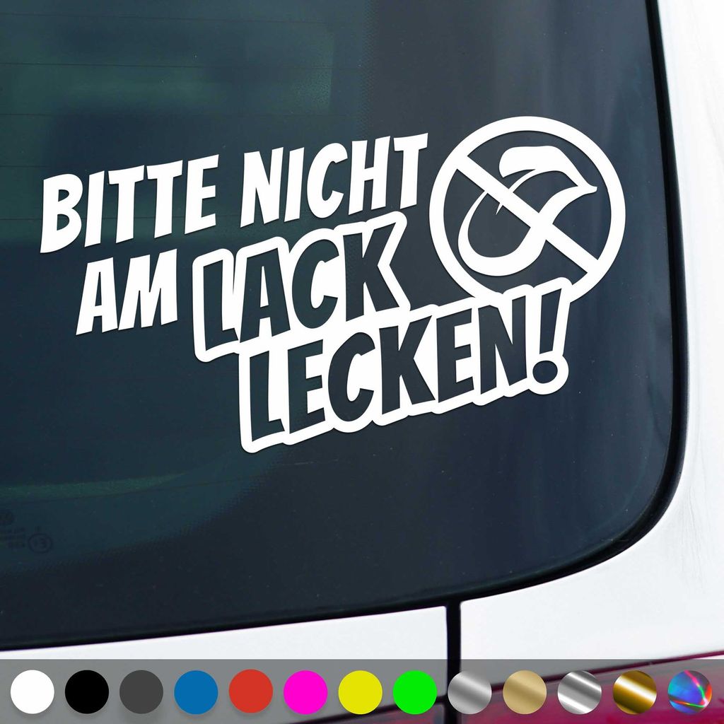 PantherPixel Nicht Am Lack Lecken Aufkleber Warnung Verboten Sticker Auto Geschenkidee Farbe Weiss