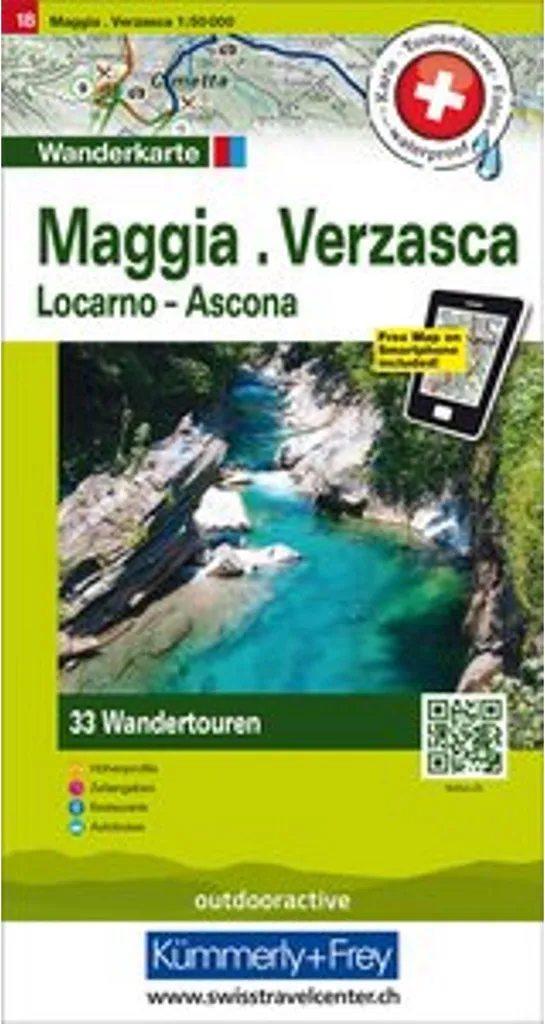 Carte Randonnée 18 Tessin : Maggia, Verzasca, Locarno-Ascona (1:25000)