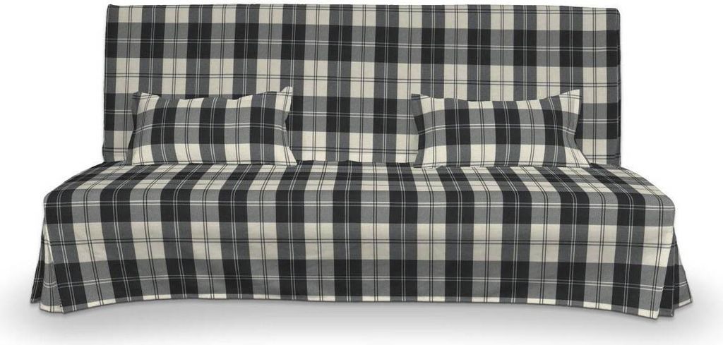 Dekoria Bezug für Beddinge Sofa, lang mit zwei Kissenhüllen, schwarz- weiss, Bezug für Beddinge