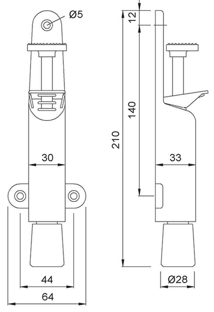 Arrêt de porte vertical 30 1081 02 argent - KWS - 108102 Image du produit 