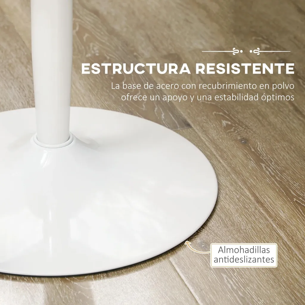 Table ronde 2 personnes blanche : la solution pour petits espaces - 4