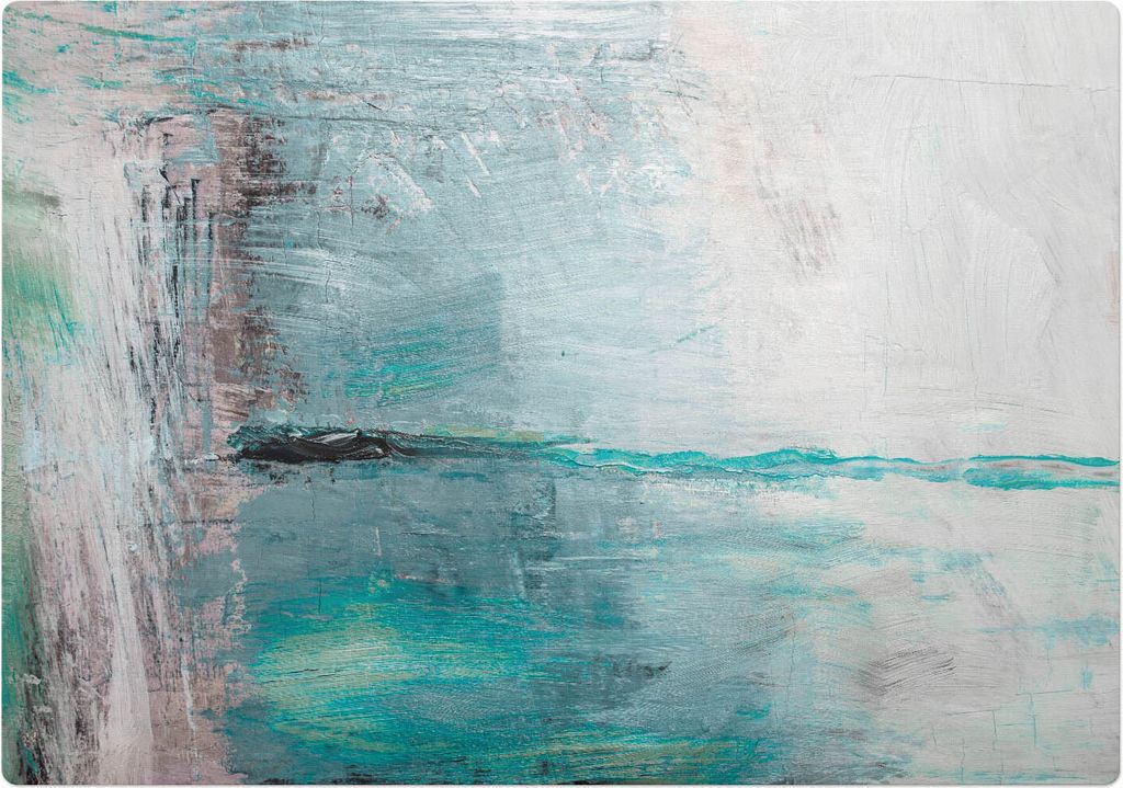 Abstrakter Nebel – Bodenschutzmatte – Stuhlunterlage 100x100 cm – Rutschfest – Hartbodenmatte