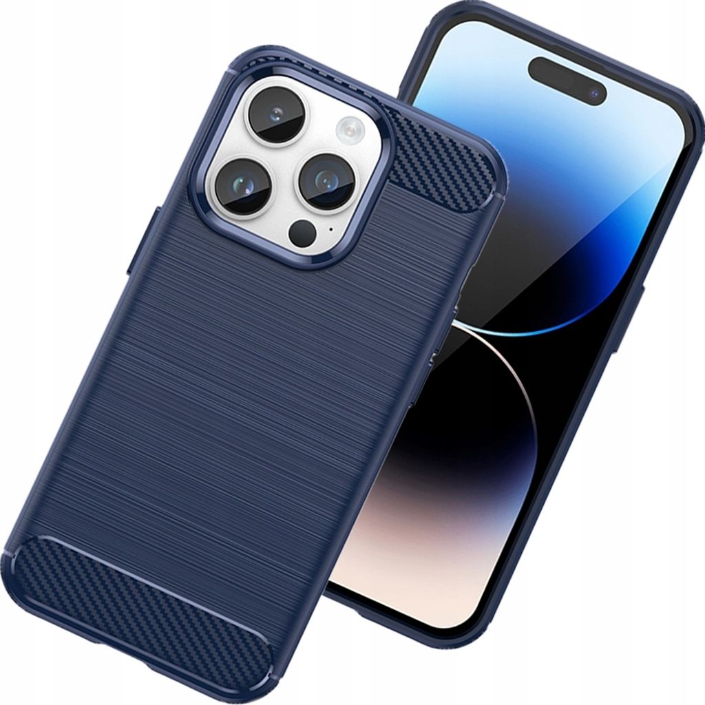 Carbon Case Tasche fr Iphone 14 Pro Blau