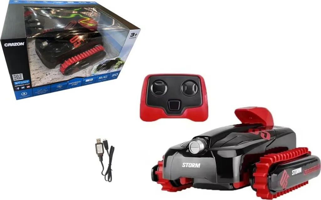 Voiture RC incassable et étanche 2.4G rouge pour rouler dans l'eau